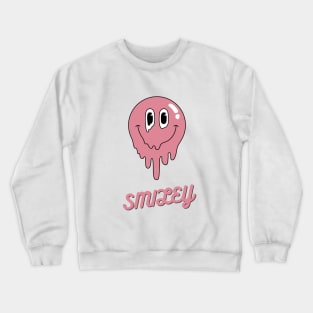 Preppy Y2K Trendy Smiley Design Cute Pink Crewneck Sweatshirt